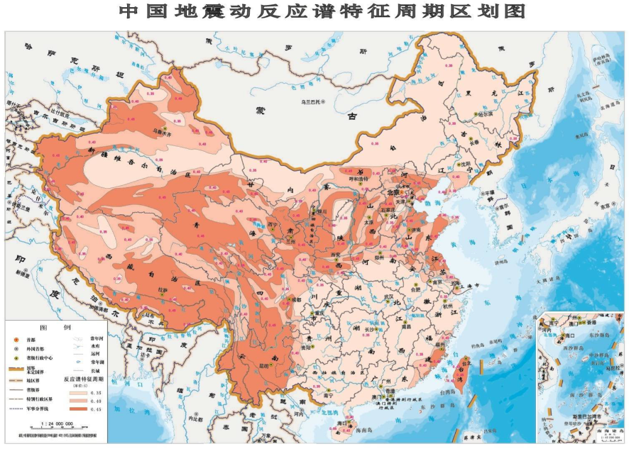 中国地震烈度区划图中重点设防类选址示例