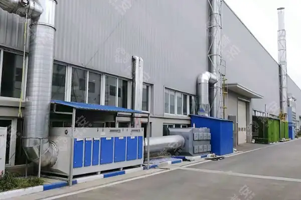 UV光氧设备加活性炭吸附一体化废气处理设备，帮助客户有机废气排放达标
